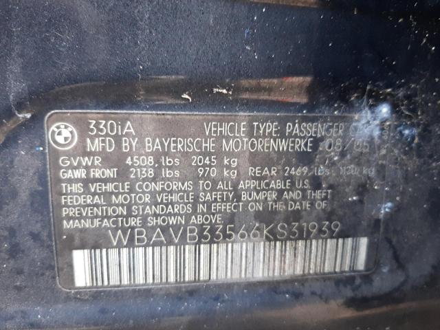 Photo 10 from auction – 2006 BMW 330 I with VIN WBAVB33566KS31939