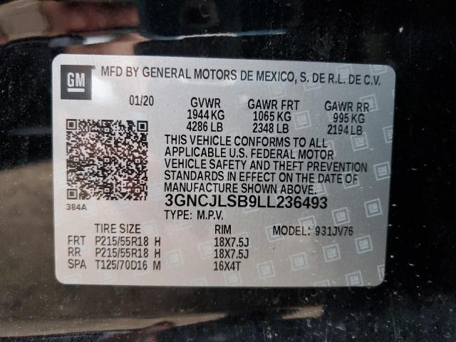 Photo 10 from auction – 2020 CHEVROLET TRAX 1LT with VIN 3GNCJLSB9LL236493
