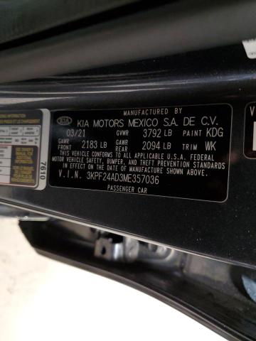 Photo 10 from auction – 2021 KIA FORTE FE with VIN 3KPF24AD3ME357036