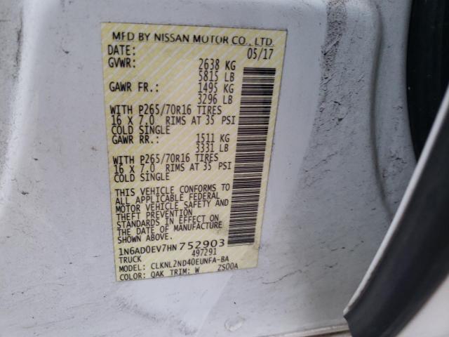 Photo 10 from auction – 2017 NISSAN FRONTIER S with VIN 1N6AD0EV7HN752903