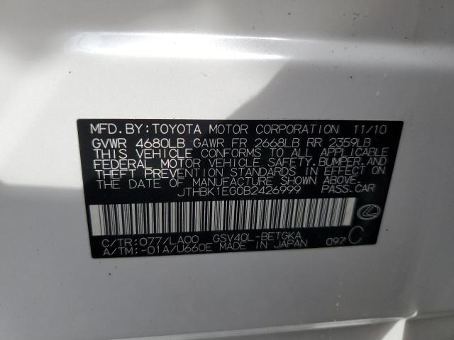 Photo 10 from auction – 2011 LEXUS ES 350 with VIN JTHBK1EG0B2426999