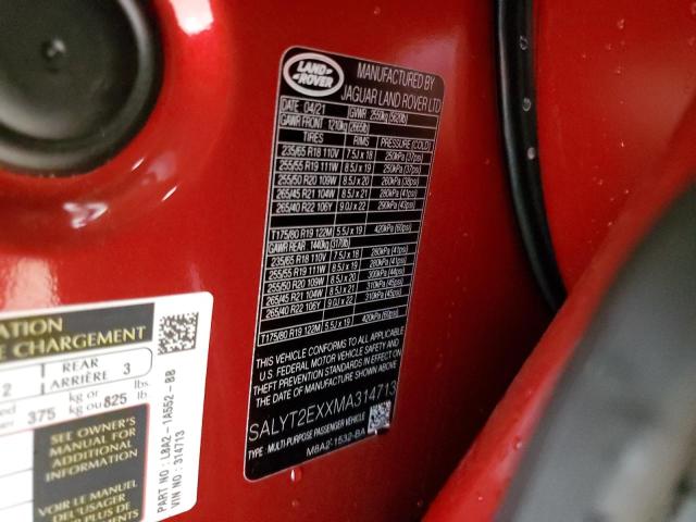Photo 10 from auction – 2021 LAND ROVER RANGE ROVE with VIN SALYT2EXXMA314713