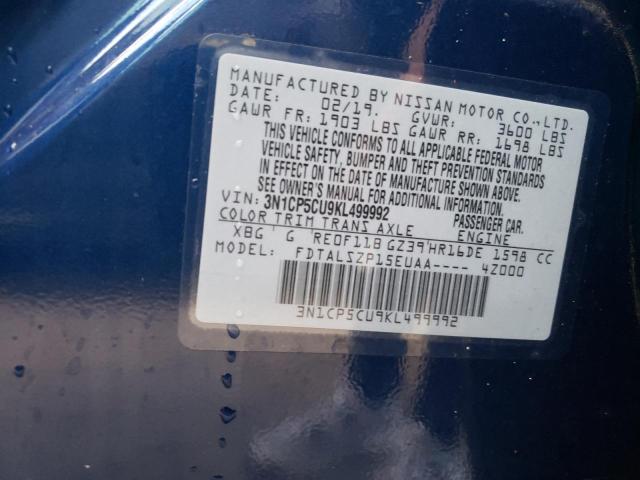 Photo 10 from auction – 2019 NISSAN KICKS S with VIN 3N1CP5CU9KL499992