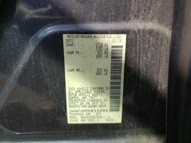 Photo 10 from auction – 2014 NISSAN SENTRA S with VIN 1N4AB7AP0EN851086