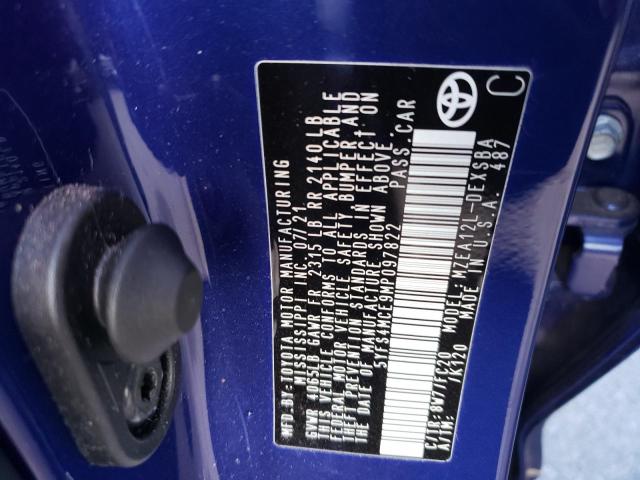 Photo 10 from auction – 2021 TOYOTA COROLLA SE with VIN 5YFS4MCE9MP097822