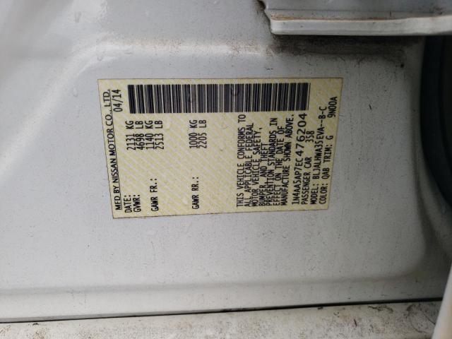 Photo 10 from auction – 2014 NISSAN MAXIMA S with VIN 1N4AA5AP7EC476204