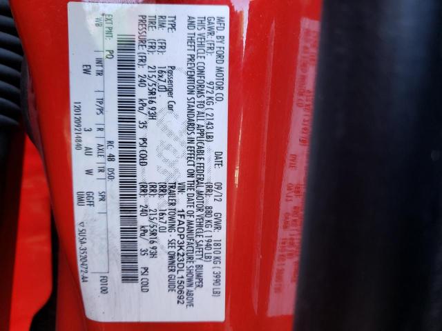 Photo 10 from auction – 2013 FORD FOCUS SE with VIN 1FADP3K23DL150692