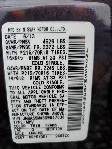 Photo 10 from auction – 2013 NISSAN ROGUE S with VIN JN8AS5MV8DW647030