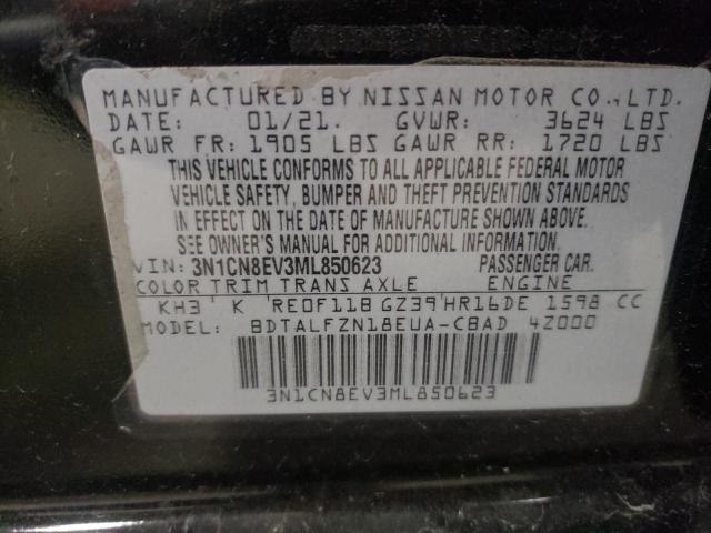 Photo 10 from auction – 2021 NISSAN VERSA SV with VIN 3N1CN8EV3ML850623