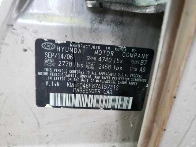 Photo 10 from auction – 2007 HYUNDAI AZERA SE with VIN KMHFC46F87A157313