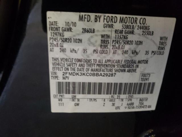 Photo 10 from auction – 2011 FORD EDGE LIMIT with VIN 2FMDK3KC0BBA29287