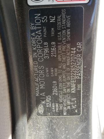 Photo 10 from auction – 2006 KIA SPECTRA LX with VIN KNAFE122265270744