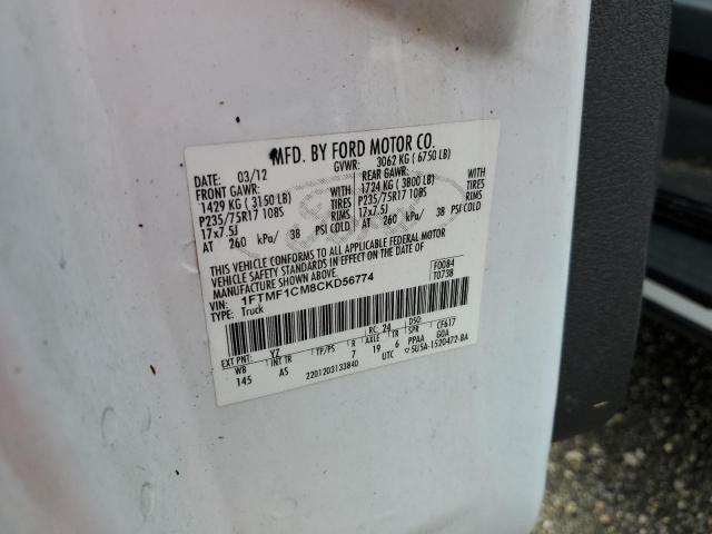 Photo 10 from auction – 2012 FORD F150 with VIN 1FTMF1CM8CKD56774