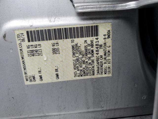 Photo 10 from auction – 2014 NISSAN MAXIMA S with VIN 1N4AA5AP8EC484814