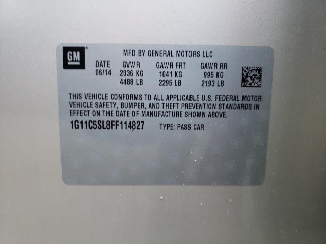 Photo 10 from auction – 2015 CHEVROLET MALIBU 1LT with VIN 1G11C5SL8FF114827
