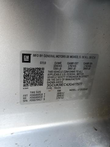 Photo 10 from auction – 2018 CHEVROLET SILVERADO with VIN 3GCUKREC4JG477577