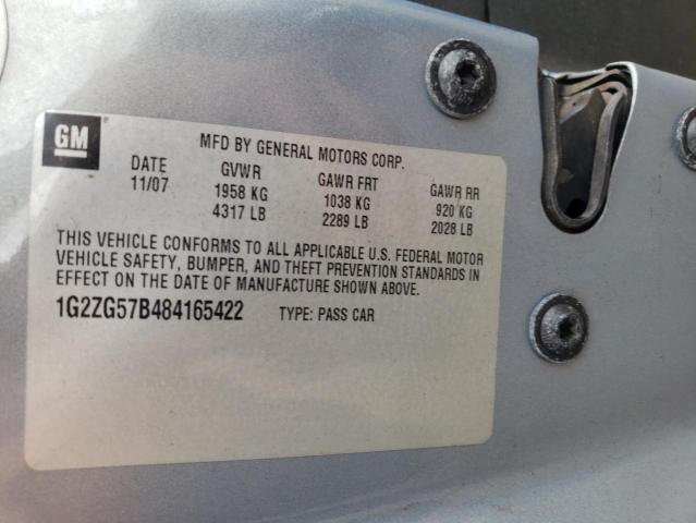 Photo 10 from auction – 2008 PONTIAC G6 with VIN 1G2ZG57B484165422
