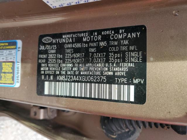 Photo 10 from auction – 2016 HYUNDAI TUCSON SE with VIN KM8J23A4XGU062375