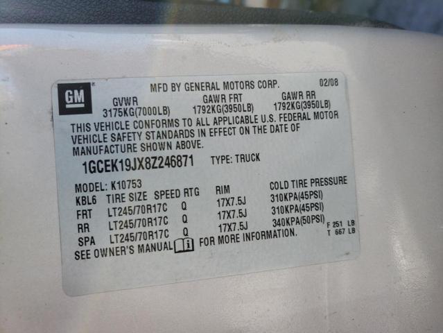 Photo 10 from auction – 2008 CHEVROLET silverado with VIN 1GCEK19JX8Z246871