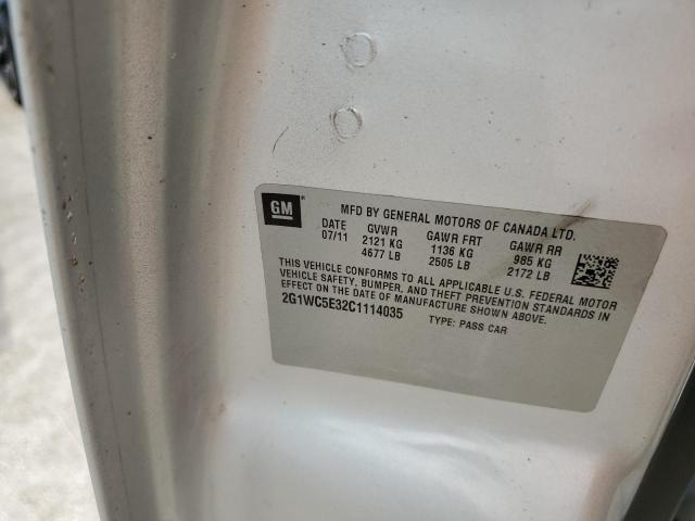 Photo 10 from auction – 2012 CHEVROLET IMPALA LTZ with VIN 2G1WC5E32C1114035