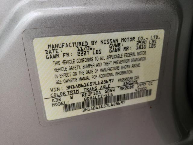 Photo 10 from auction – 2007 NISSAN SENTRA 2.0 with VIN 3N1AB61E57L625697