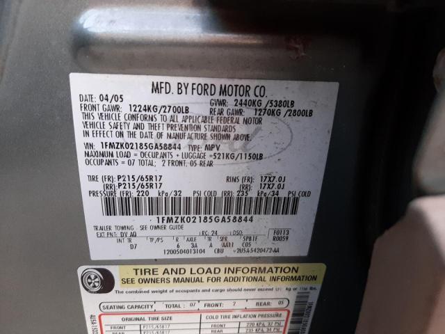 Photo 10 from auction – 2005 FORD FREESTYLE with VIN 1FMZK02185GA58844