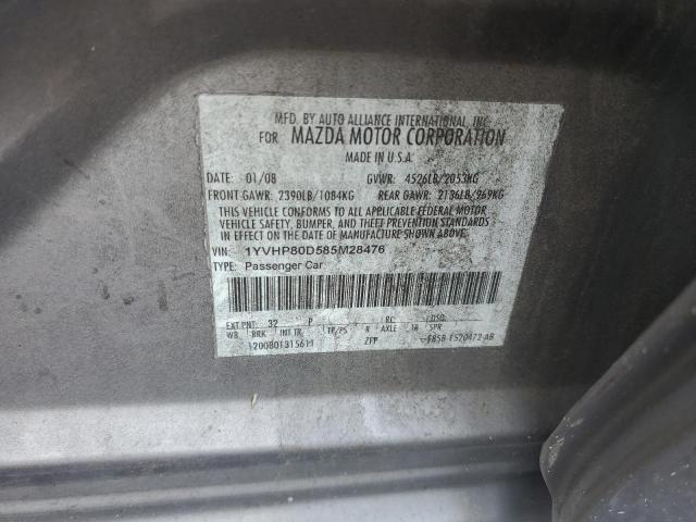 Photo 10 from auction – 2008 MAZDA 6 S with VIN 1YVHP80D585M28476