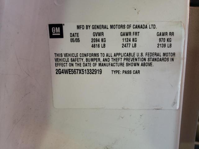Photo 10 from auction – 2005 BUICK LACROSSE C with VIN 2G4WE567X51332919