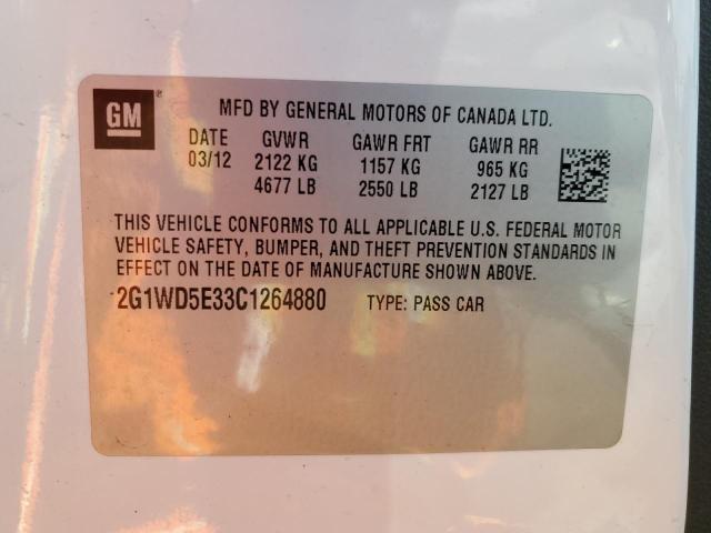 Photo 10 from auction – 2012 CHEVROLET IMPALA POL with VIN 2G1WD5E33C1264880