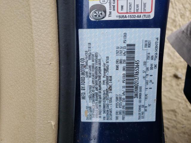 Photo 10 from auction – 2007 MERCURY MILAN PREM with VIN 3MEHM02127R653645