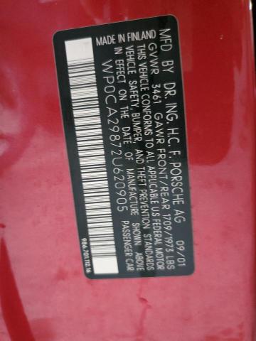 Photo 10 from auction – 2002 PORSCHE BOXSTER with VIN WP0CA29872U620905