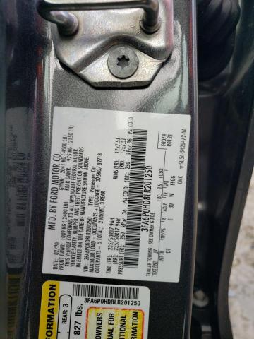 Photo 10 from auction – 2020 FORD FUSION SE with VIN 3FA6P0HD8LR201250