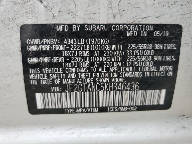 Photo 10 from auction – 2019 SUBARU CROSSTREK with VIN JF2GTANC5KH346436
