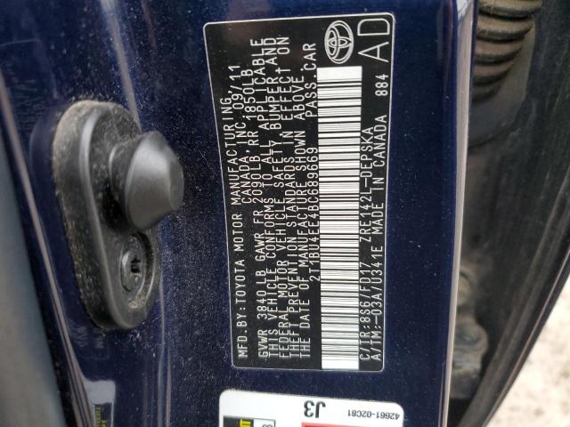 Photo 10 from auction – 2011 TOYOTA COROLLA with VIN 2T1BU4EE4BC689669