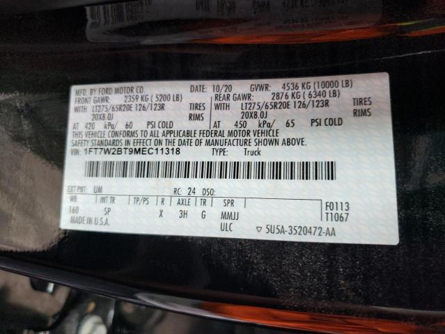 Photo 10 from auction – 2021 FORD F250 SUPER with VIN 1FT7W2BT9MEC11318