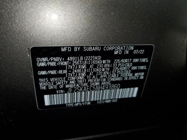 Photo 10 from auction – 2022 SUBARU FORESTER P with VIN JF2SKAEC5NH493860