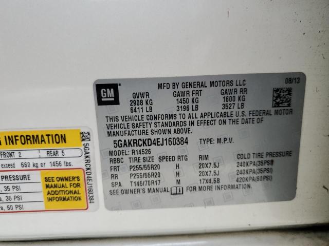 Photo 10 from auction – 2014 BUICK ENCLAVE with VIN 5GAKRCKD4EJ160384