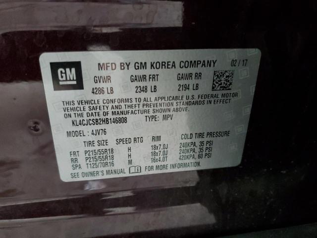Photo 10 from auction – 2017 BUICK ENCORE ESS with VIN KL4CJCSB2HB146808