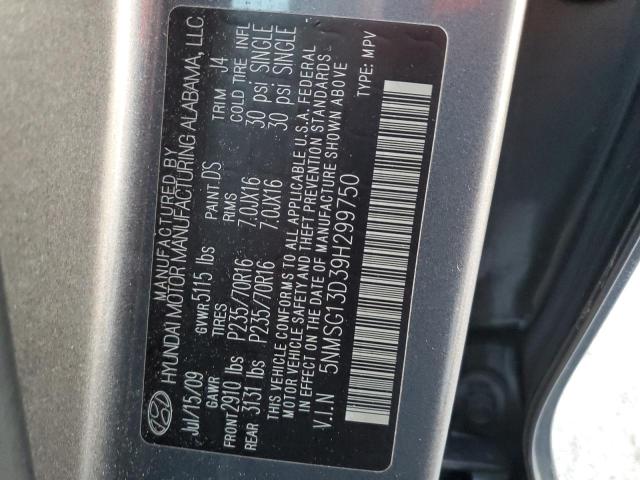 Photo 10 from auction – 2009 HYUNDAI SANTA FE G with VIN 5NMSG13D39H299750
