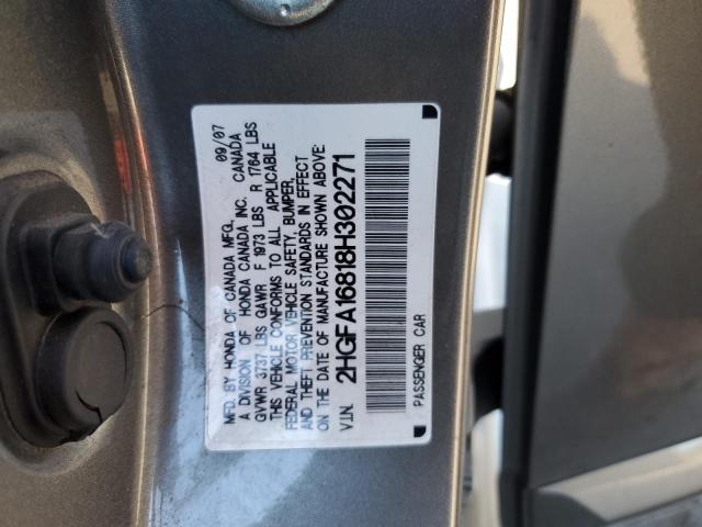 Photo 10 from auction – 2008 HONDA CIVIC EX with VIN 2HGFA16818H302271