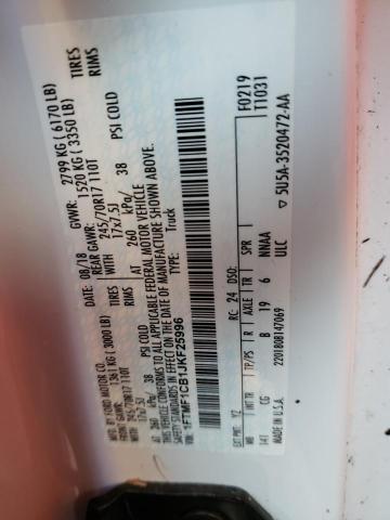 Photo 10 from auction – 2018 FORD F150 with VIN 1FTMF1CB1JKF25996