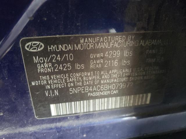 Photo 10 from auction – 2011 HYUNDAI SONATA GLS with VIN 5NPEB4AC6BH079972