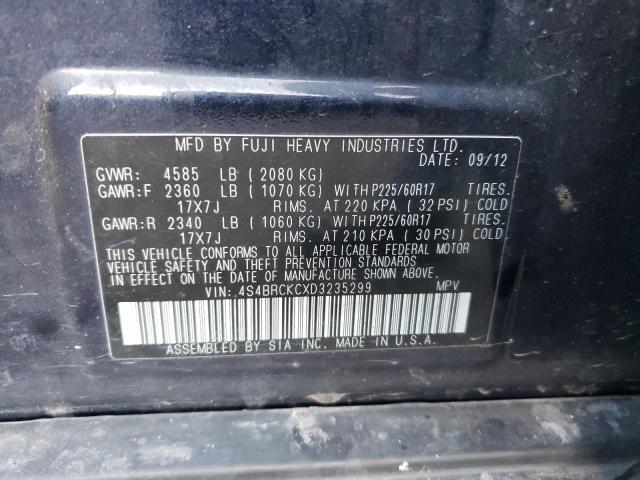 Photo 10 from auction – 2013 SUBARU OUTBACK 2. with VIN 4S4BRCKCXD3235299