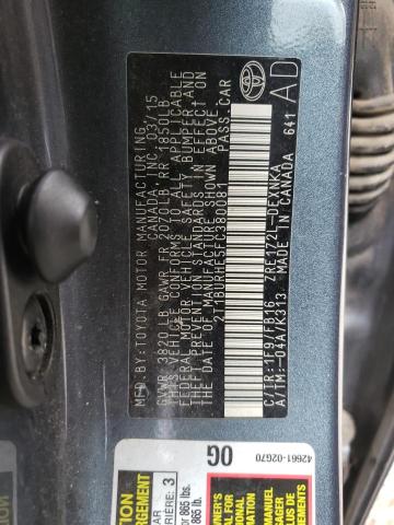 Photo 10 from auction – 2015 TOYOTA COROLLA L with VIN 2T1BURHE5FC380081