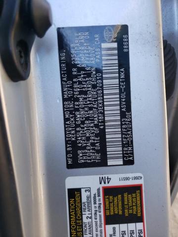 Photo 10 from auction – 2011 TOYOTA CAMRY BASE with VIN 4T1BF3EK8BU670910