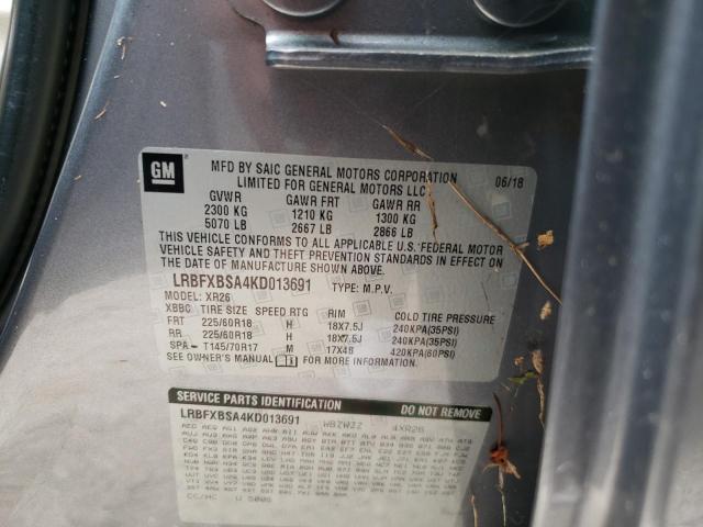 Photo 10 from auction – 2019 BUICK ENVISION P with VIN LRBFXBSA4KD013691