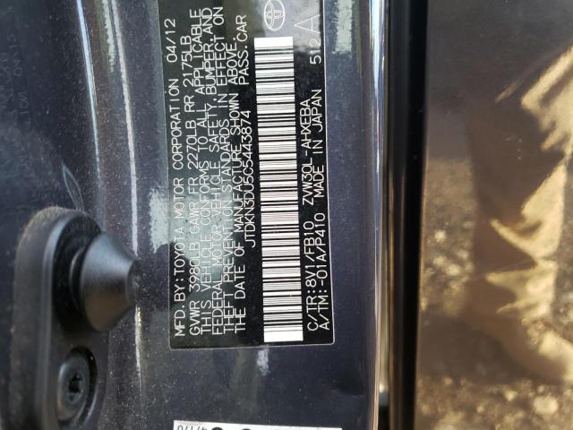 Photo 10 from auction – 2012 TOYOTA PRIUS with VIN JTDKN3DU5C5443874