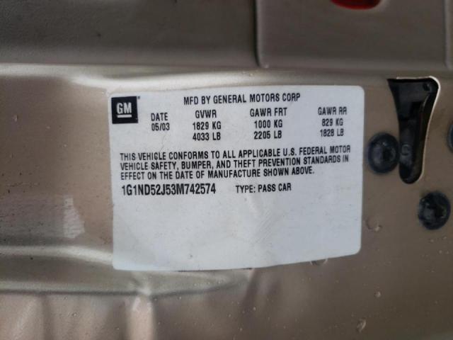 Photo 10 from auction – 2003 CHEVROLET MALIBU with VIN 1G1ND52J53M742574