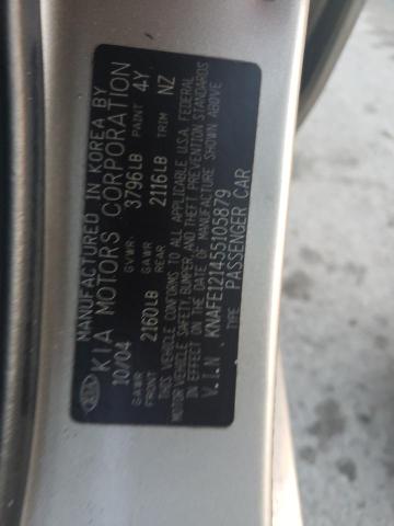 Photo 10 from auction – 2005 KIA SPECTRA LX with VIN KNAFE121455105879
