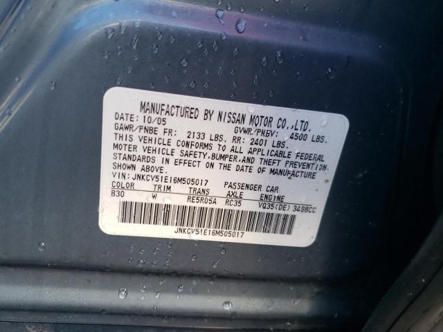 Photo 10 from auction – 2006 INFINITI G35 with VIN JNKCV51E16M505017